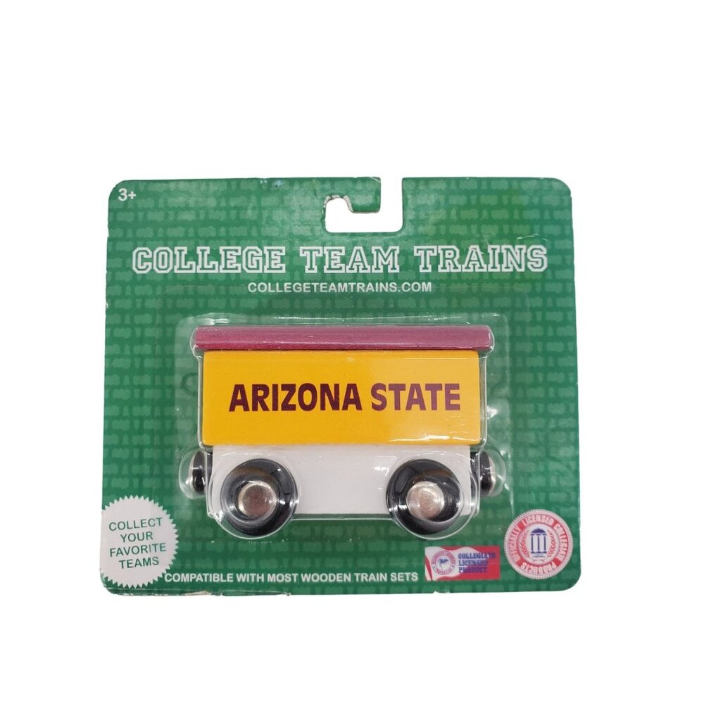 ARIZONA STATE UNIVERSITY Train Car Sun Devils College Sparky Wooden Car CCT